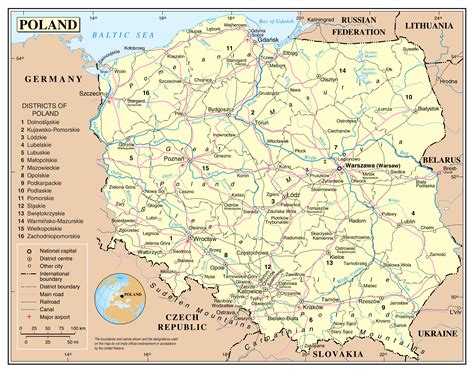 detailed map of poland today
